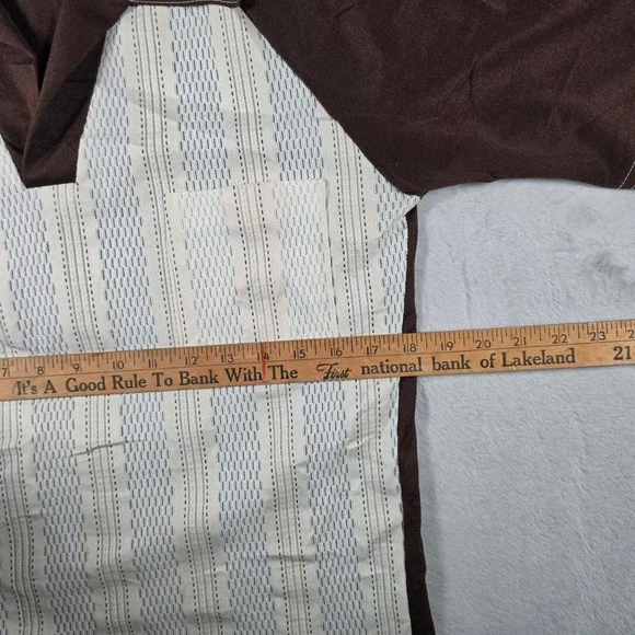 John Blair Polo Shirt Mens Medium Brown Cream 70s Vintage Stripe Knit V-Neck - Picture 7 of 7